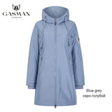 Fashion brand blue warm autumn women's jacket Long hooded jacket for women coat solid cotton Female windproof down