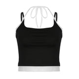 Spice Girls Wind-Hit Color Lace, Slim, Slim, Short Vest, 2024 New Little Sexy Back Halter