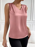 Women's Satin Suit, Sleeved Commuter Vest, Bottomed Top-Outfit