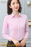 Women Shirt White Shirt Female Long-sleeve Professional Shirt Formal Dress Large Size Work Clothes OL Button Womens