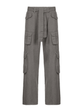 Washed Pocket Patched Cargo Jeans-Outfit