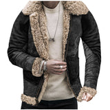 Fongt Winter New Fur Integrated Men's Coat Thick Imitation Leather Velvet Printed Jacket Burst