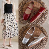 Fongt Word With Sweet Gentle Wind Flat Shoes Spring And Autumn New Square Single Shoes College Mary Jane Dress Shoes
