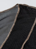 Mesh Long Sleeve Crop Blouse-Outfit
