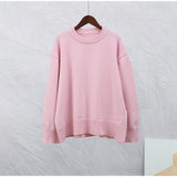 Fongt Selling Winter 2024 New Pink Sweet Round Collar Mantle Sweater-Outfit