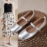 Fongt Word With Sweet Gentle Wind Flat Shoes Spring And Autumn New Square Single Shoes College Mary Jane Dress Shoes