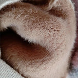 Women Winter Mock Neck Plush Lined Sweater Casual Thicken Warm Knit Tops Korean Slim Pullover Soft Plus Velvet Knitwear