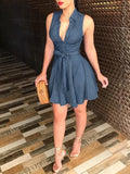Casual sleeveless button mini