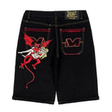 Denim Shorts Men's Spring / Summer 2024 Trendy Denim Trousers Loose Casual Trousers-Outfit