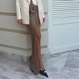 High Split Flower Maxi Skirt-Outfit