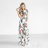 Summer Round Neck Flowers Print Long Sleeve