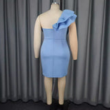 Fongt Sexy Collared Bow Bag Hip Skirt Party Party Dress