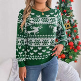 Fongt Shooting 2025 Autumn And Winter Christmas Deer Pattern Long-Sleeved Jacket Sweater Women's Clothing