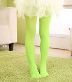 Summer Spring Candy Color Kids Pantyhose Ballet Dance Tights for Girls Stocking Children Velvet Solid White