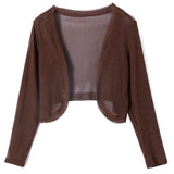 Women Thin Mesh Cardigans Lady Summer Transparent Shawl Female Long Sleeve Short Coat Outwear-Outfit