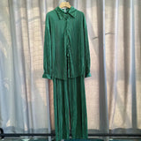 Net Color Press Fold Suit-Outfit