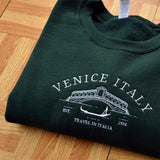 Venice Italy Embroidered Sweatshirt Crewneck Jumper-Outfit