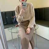 Fongt Undershirt With The 2024 Fall Women's Thin Loose New Round Collar Long-Sleeve