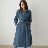 Fongt Long Wind Coat Women's 2025 Chic Design Sense Early Spring Double Buckle