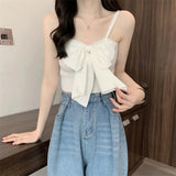 Bow Small Sling Vest Women Take Summer New Unique Sleeveless Sexy Hot Girl Wear Bottom