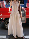 Fongt Island Pink Niche Gentle And Comfortable Thin Hanging Neck Dress Women Lace Splicing French Long Skirt