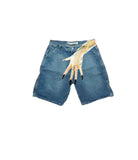 New Hip-Hop Funny One-Hand Pattern Printed Denim Shorts Men's High Street Fashion And Leisure-Outfit