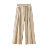 Fongt Explosion Women's Wide-Sleeved Linen Shirts Tight Straight Pants Set