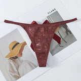 Lace Sexy Thong Women's Back Hot Bow Bikini Low-Waisted Breathable
