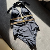 2023 New Sexy Leak Back Webbing With Conjoined Swimsuit