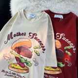 Comic Hamburg Print T Shirts Streetwear Fun Hip Hop Oversized Tops 100% Cotton Material Summer Short Sleeve Loose