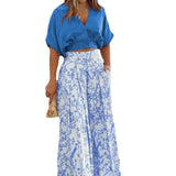 Fongt Women's 2024 Women's Suit New Short Shirt Short Sleeved Shirt Trousers Fashion