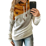 Splicing Stitching Hooded Fleece Loose