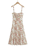Fongt 2025 New Fashion Printing Strap To The Waistless Sleeveless Slings Long Dress Dress