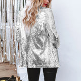 Fongt Casual Beads Blouse Squint Long Sleeve Commuter Wind Collar Temperament Small Suit