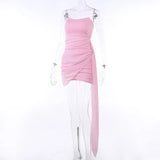 Pink Mesh Corset Draped Tube Mini Dress-Outfit