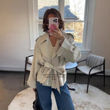 Fongt Women's Clothing Explosion Fashion Casual Belt With Short Jacket Jacket