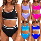 Fongt New Sexy Swimsuit Female Bikini Bikini Split Body Contrast Color Multi-Color