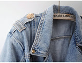 Denim Cropped Trench Jacket-Outfit