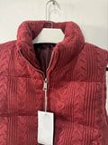 Cable Knit Zipper Puffer Vest-Outfit