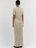 Ribbed Short Sleeve Maxi Dress&nbsp;-Outfit