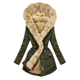 Fongt Autumn And Winter Coat Women's Warm Wool Hooded Jacket MG622