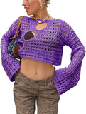 Fongt Summer New Spice Girl Fashion Sexy Irregular Broken Hole Hollow Knit Smock-Outfit