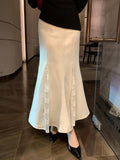 Fongt Xixi 2025 Autumn And Winter New Temperament Hair, Thick Lace Fishtail Skirt Half-Body Ass Skirt Women 85099