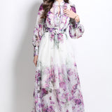 Fongt Dress Early Spring New Famous High-End Waist Lantern Sleeve Elegant Dress Woman