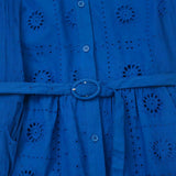 Spring Style With Belt Hollowed-Out Embroidery Slim Dress 4786085-Outfit