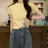 Fongt Shoulder Short Sleeves Short-Sleeved T-Shirt Repair Summer Slim New Design With Stylish Tops