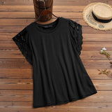 ZANZEA Women Spring Lace Patchwork Blouse Long Sleeve O-Neck Oversized Chemise Female Fashion Casual Clubing Holiday Tunic