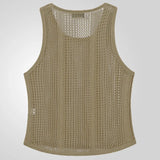 Fongt Men's Wear Summer Thin Sleeveless Men's Vest White Mesh Hollow Sports Top