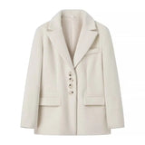 Fongt Women's Clothing Explosion Fashion Loose Long Hair Blazer