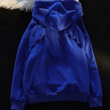 and autumn new solid color sweater devil angel wings men hooded gothic style ins tide loose solid color couple tops-Outfit